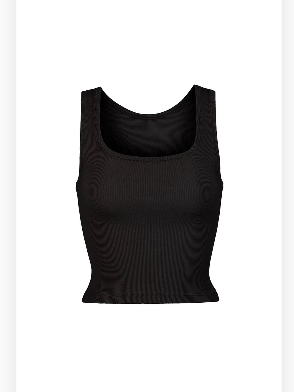 Skims soft cotton Rib Scoop NeckTank Top - black size S